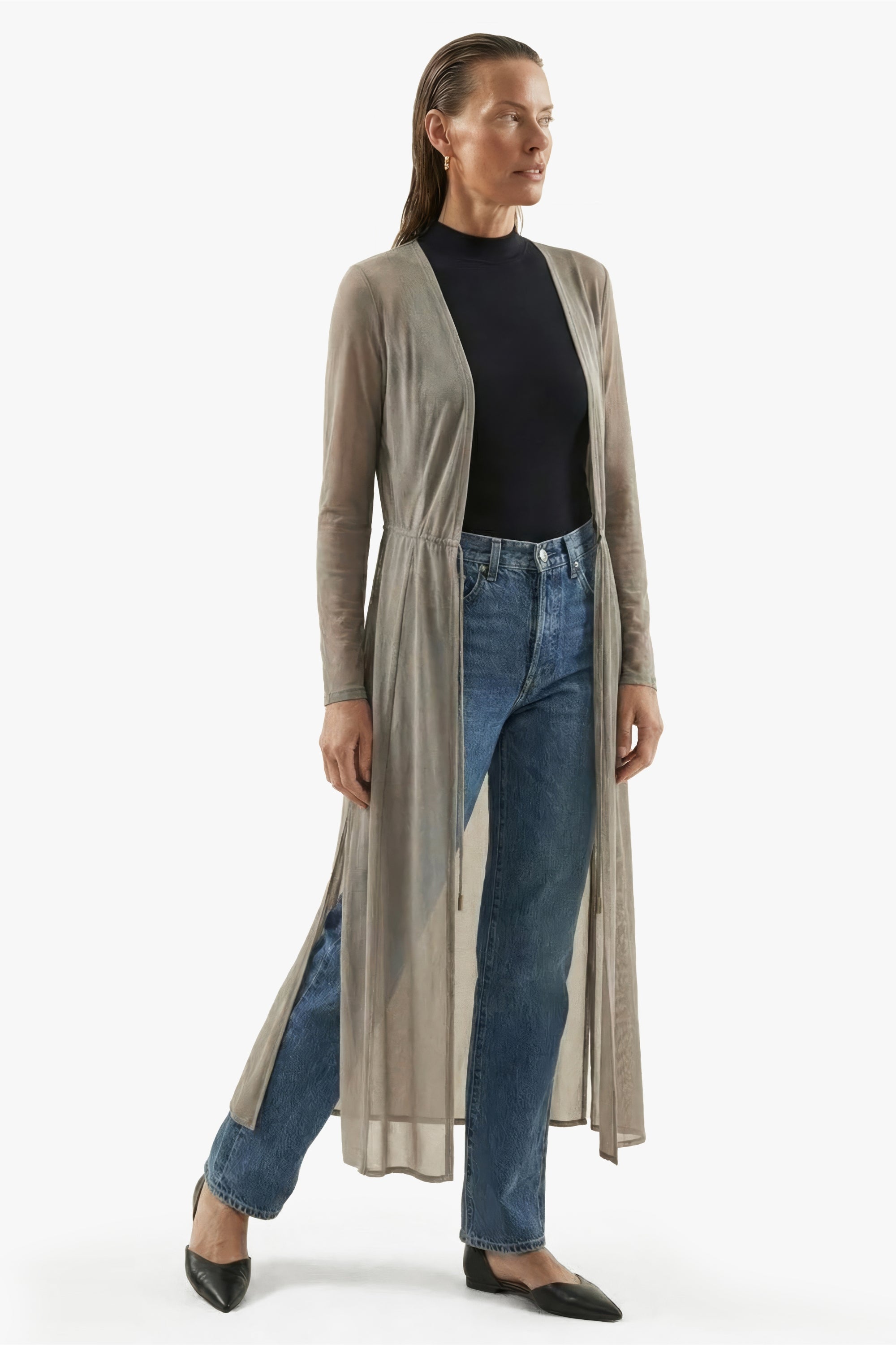 Emfique Sheer Silver Veil Cover Up — EMF protective luxury cover up for women