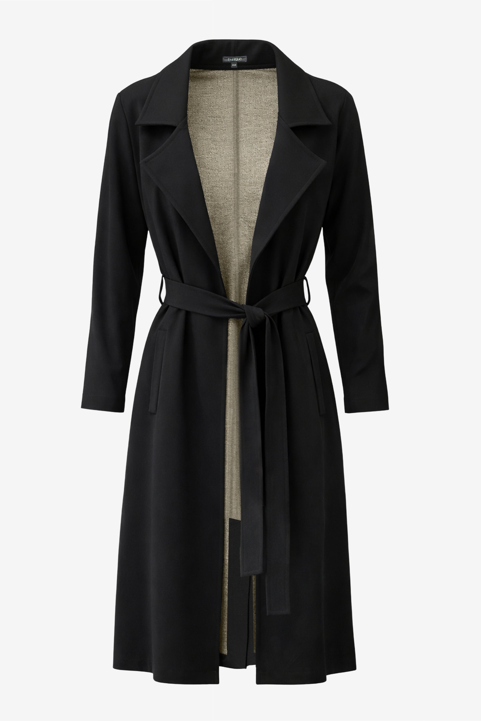 Meridian Knit Trench coat in Black — EMF protective silver fiber outerwear by Emfique
