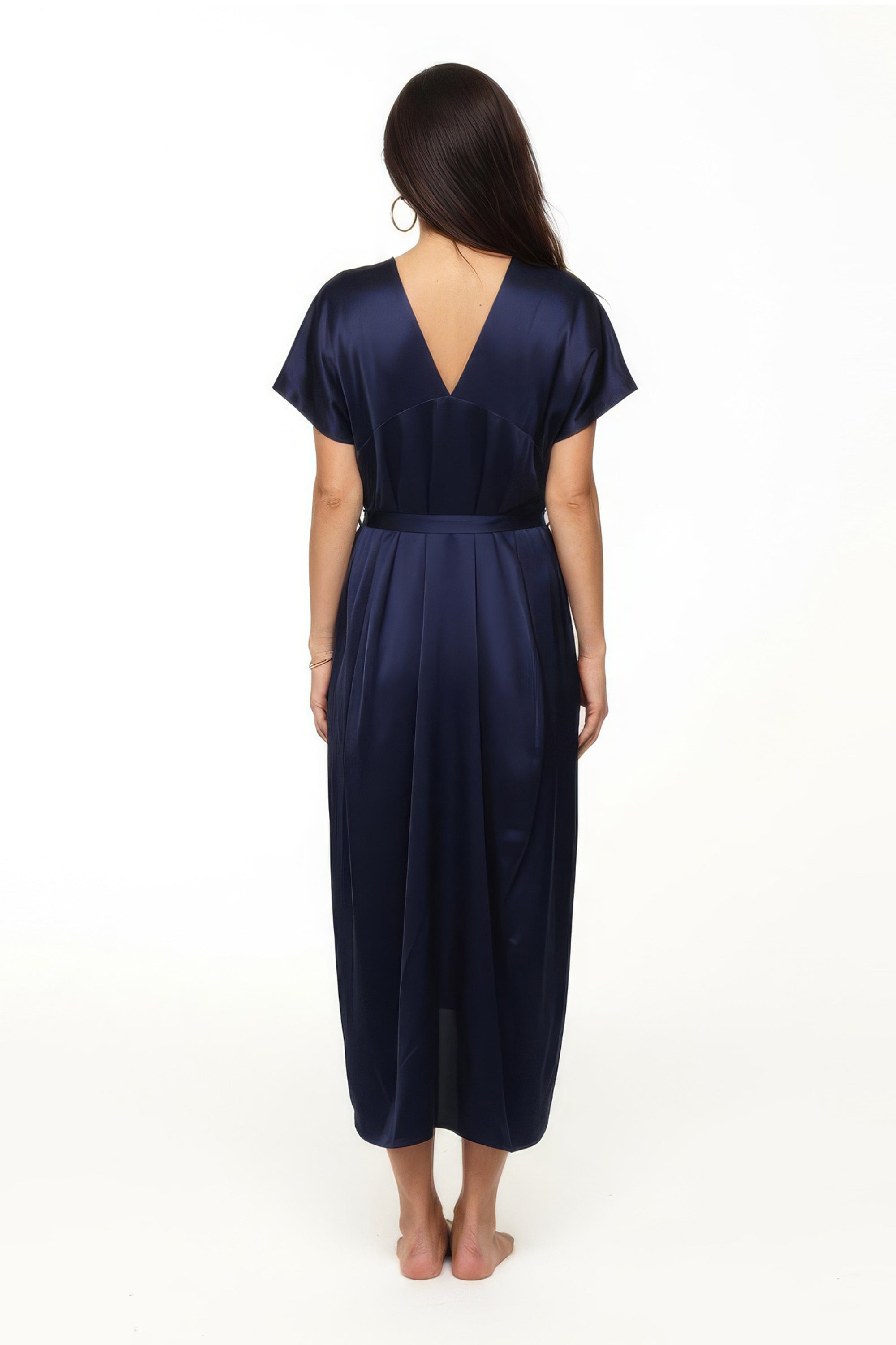 Silk Kaftan Back view — luxury EMF protection clothing by Emfique