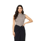 High Neck Peplum Stretch Tank: Reversible & EMF Shielding