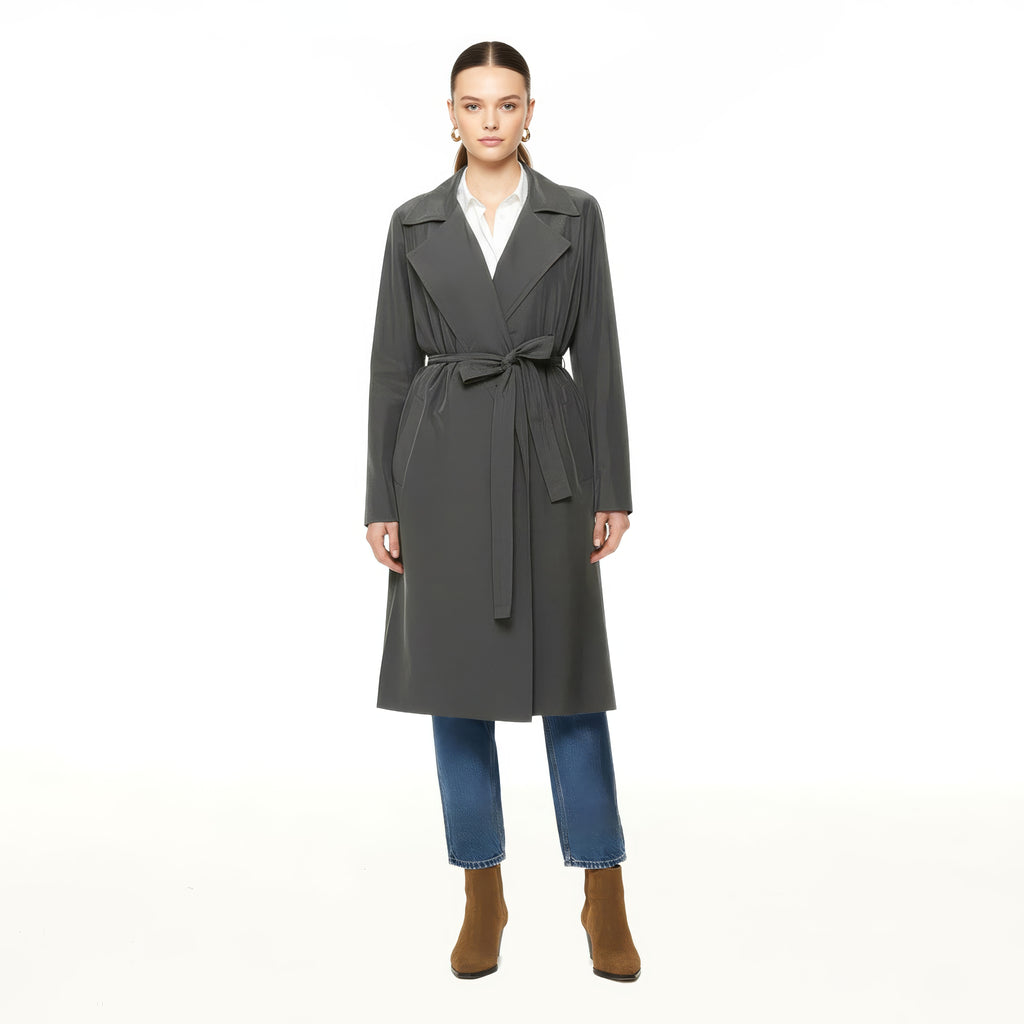 Trench Coat - Sandwashed & Silver Lined: EMF Shielding